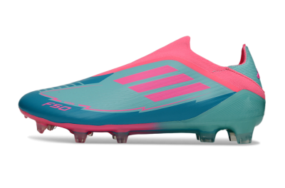 Messi x Adidas F50 Elite Laceless FG Firm Ground Soccer Cleats - Jade/Pink/Blue