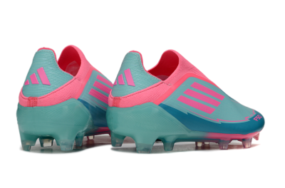 Messi x Adidas F50 Elite Laceless FG Firm Ground Soccer Cleats - Jade/Pink/Blue
