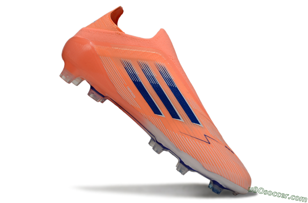 Adidas F50 Elite Laceless FG Firm Ground Soccer Cleats - Orange/Blue/White 4