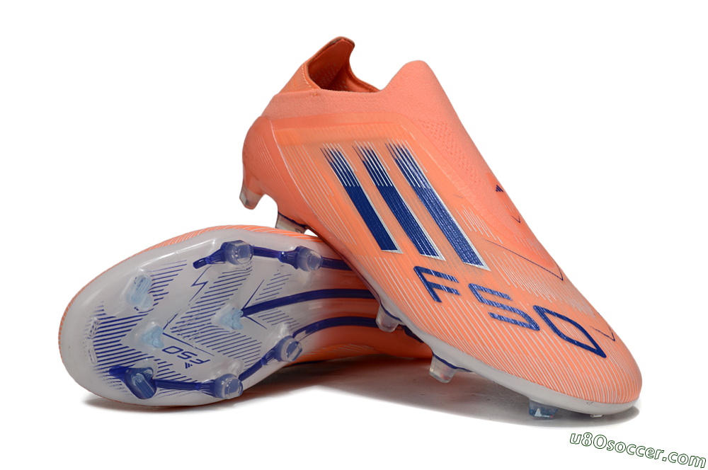 Adidas F50 Elite Laceless FG Firm Ground Soccer Cleats - Orange/Blue/White 3