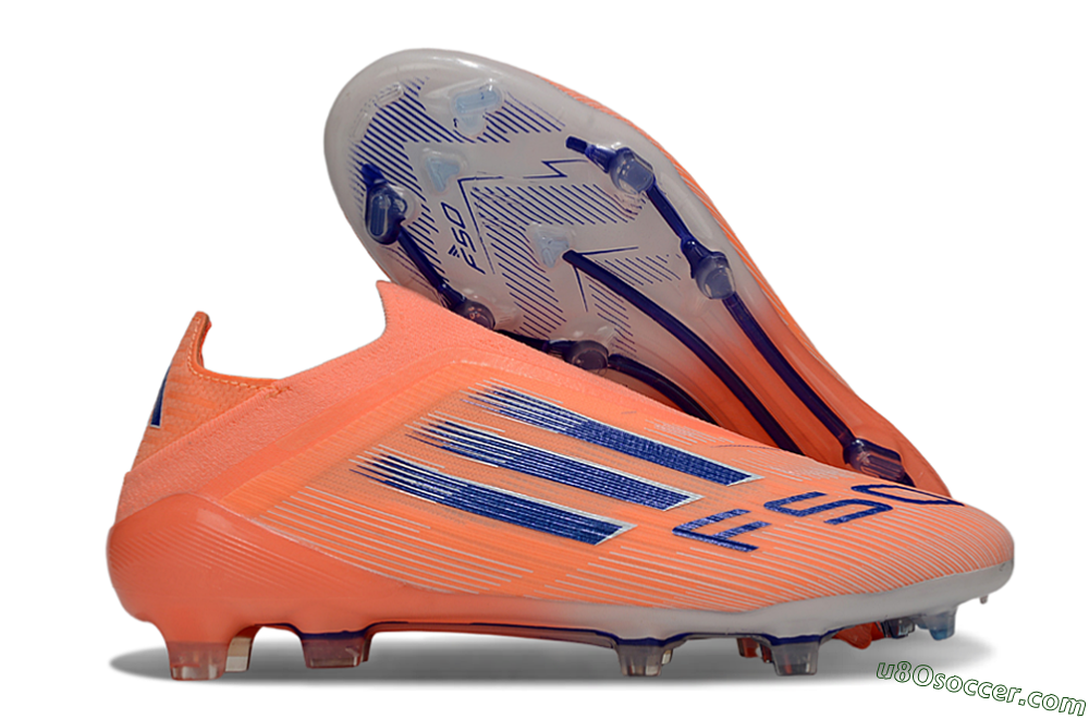 Adidas F50 Elite Laceless FG Firm Ground Soccer Cleats - Orange/Blue/White 1