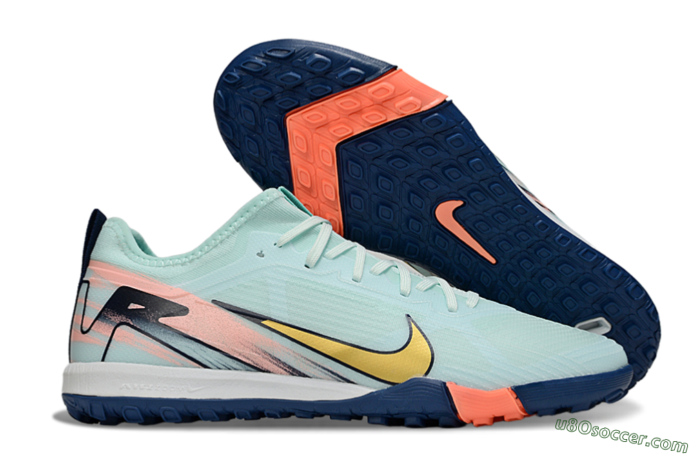 Nike Air Zoom Mercurial Vapor 16 Pro TF Artificial Turf Soccer Shoes - Jade/Gold/Pink 1