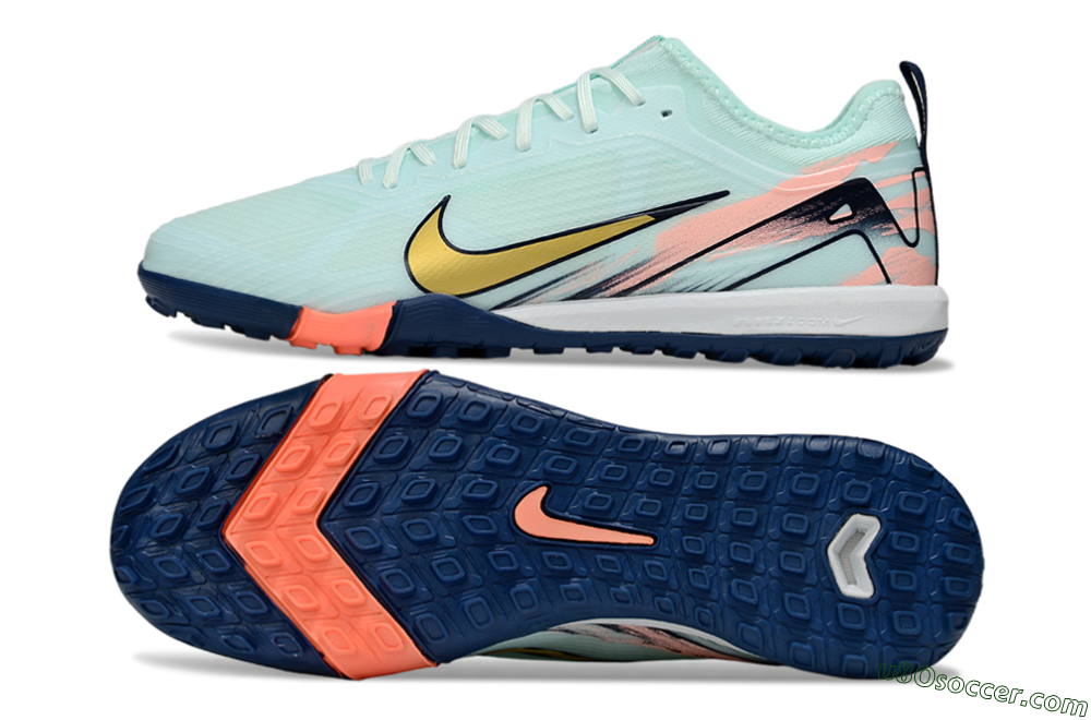 Nike Air Zoom Mercurial Vapor 16 Pro TF Artificial Turf Soccer Shoes - Jade/Gold/Pink 0