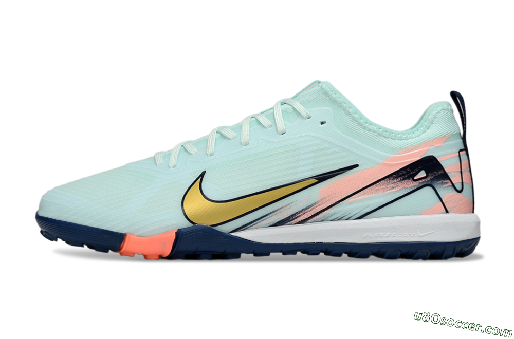 Nike Air Zoom Mercurial Vapor 16 Pro TF Artificial Turf Soccer Shoes - Jade/Gold/Pink 2