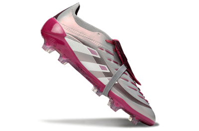 Adidas Predator 25 Elite Foldover Tongue FG Firm Ground Soccer Cleats - Silver/Red