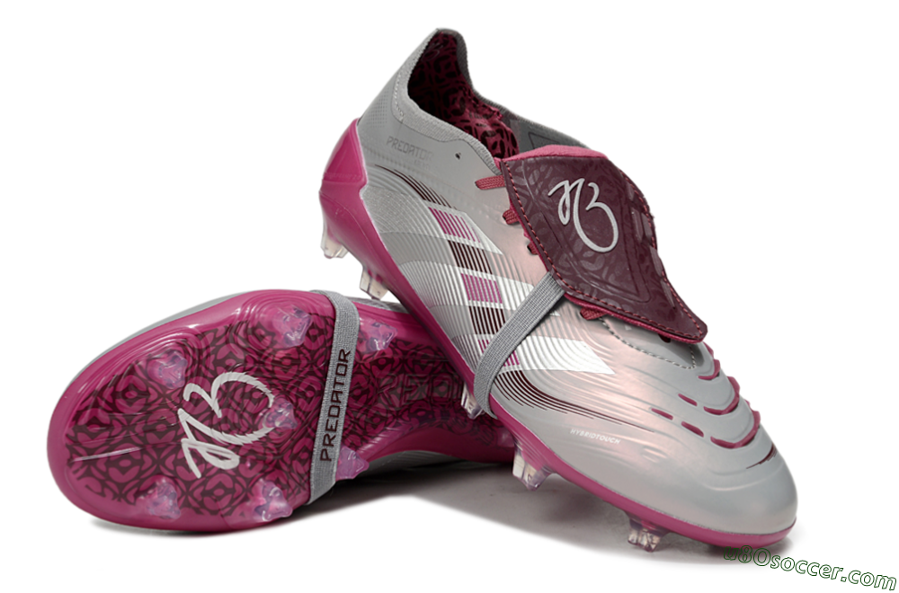 Adidas Predator 25 Elite Foldover Tongue FG Firm Ground Soccer Cleats - Silver/Red 3