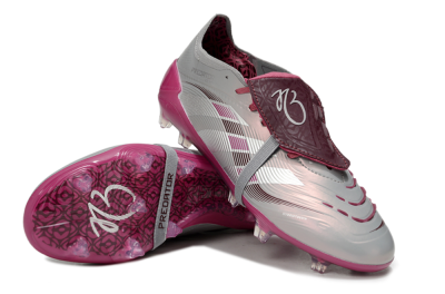 Adidas Predator 25 Elite Foldover Tongue FG Firm Ground Soccer Cleats - Silver/Red