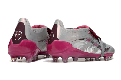 Adidas Predator 25 Elite Foldover Tongue FG Firm Ground Soccer Cleats - Silver/Red