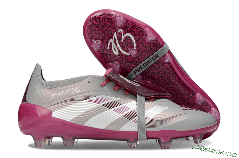 Adidas Predator 25 Elite Foldover Tongue FG Firm Ground Soccer Cleats - Silver/Red 1