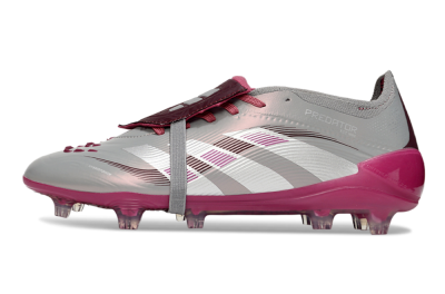 Adidas Predator 25 Elite Foldover Tongue FG Firm Ground Soccer Cleats - Silver/Red