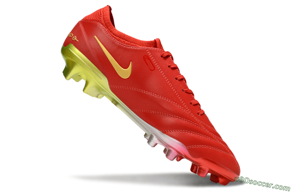 Nike Tiempo Legend 10 Elite FG Firm Ground Soccer Cleats - Red/Gold/Yellow 4