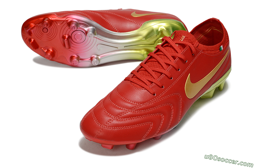 Nike Tiempo Legend 10 Elite FG Firm Ground Soccer Cleats - Red/Gold/Yellow 3