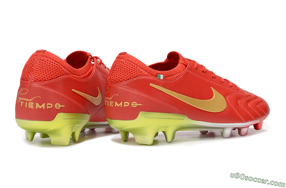 Nike Tiempo Legend 10 Elite FG Firm Ground Soccer Cleats - Red/Gold/Yellow 6