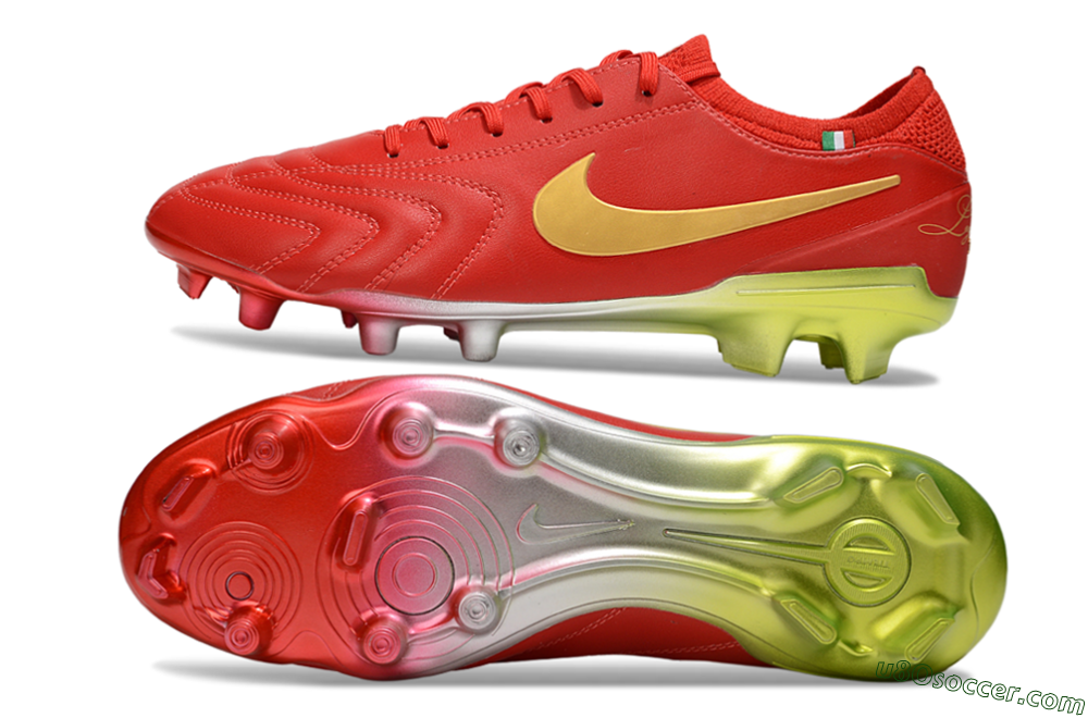 Nike Tiempo Legend 10 Elite FG Firm Ground Soccer Cleats - Red/Gold/Yellow 0