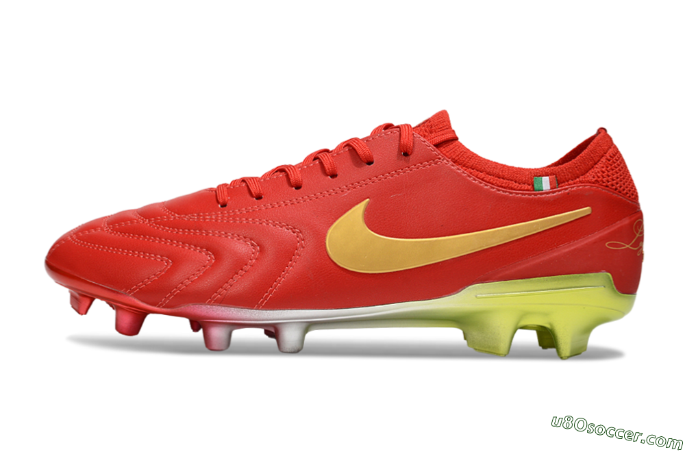 Nike Tiempo Legend 10 Elite FG Firm Ground Soccer Cleats - Red/Gold/Yellow 2