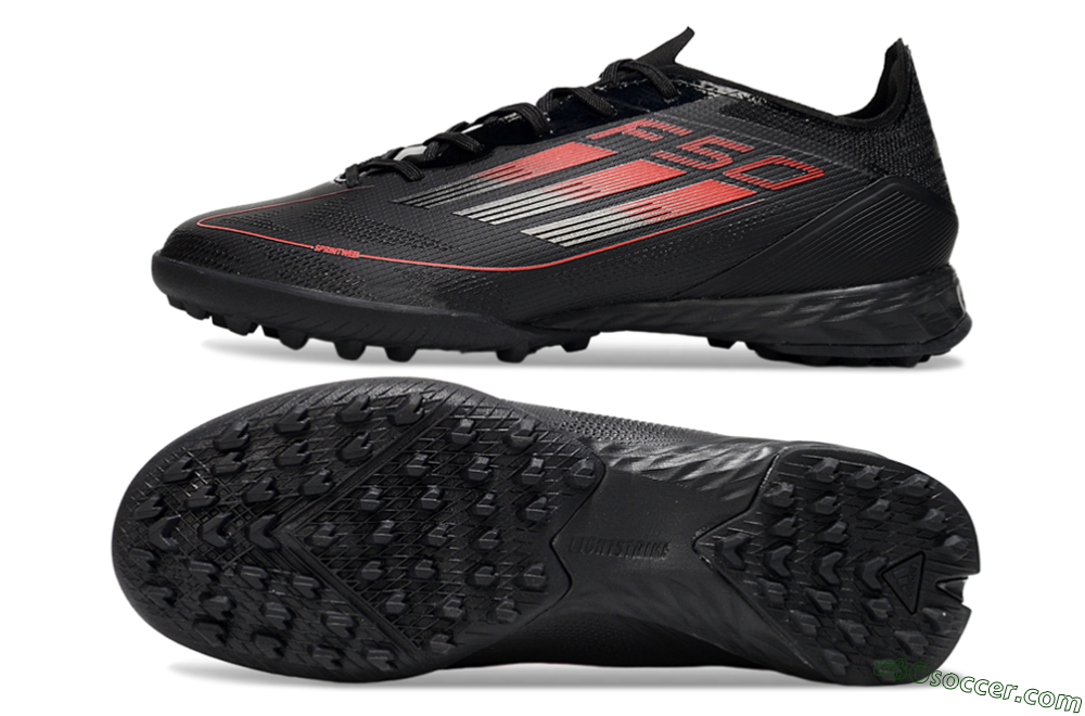 Adidas F50 Pro TF Artificial Turf Soccer Shoes - Black/Red/Silver 0