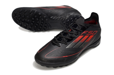 Adidas F50 Pro TF Artificial Turf Soccer Shoes - Black/Red/Silver