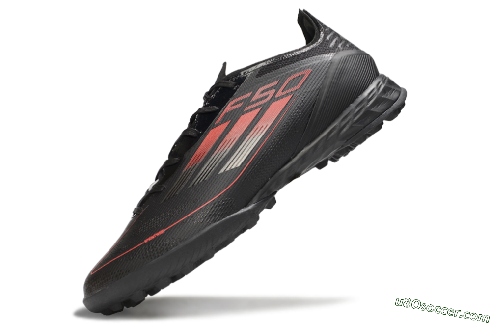 Adidas F50 Pro TF Artificial Turf Soccer Shoes - Black/Red/Silver 5