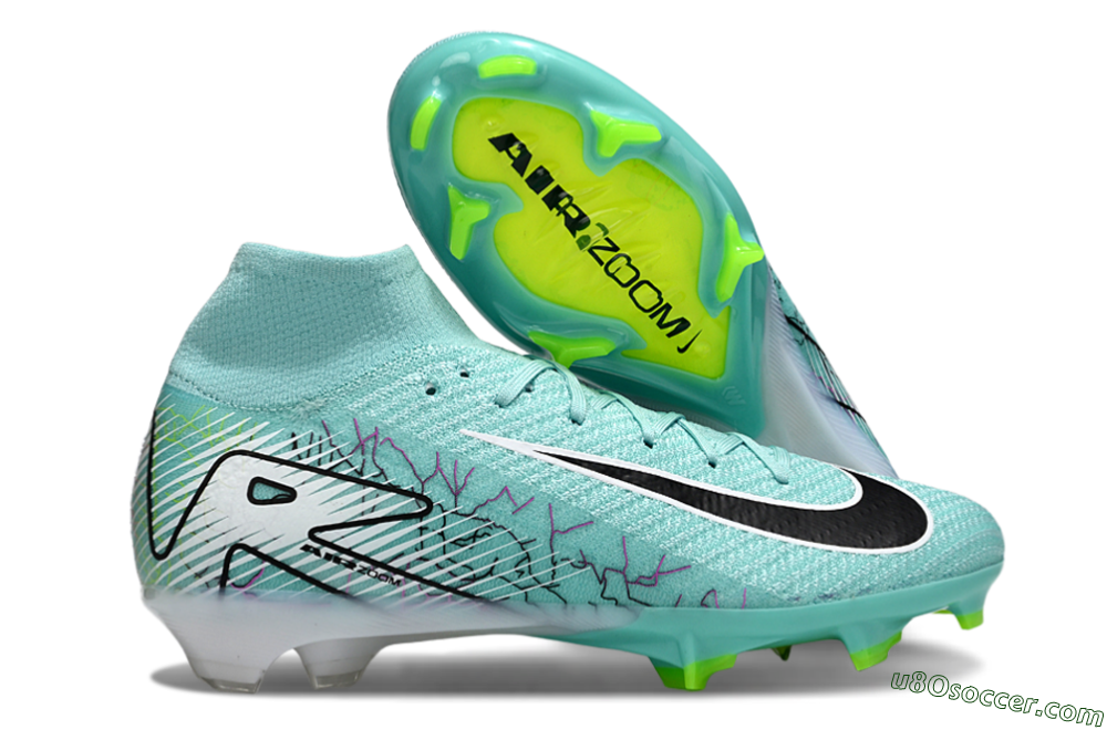 Nike Air Zoom Mercurial Superfly 10 Elite FG Firm Ground Soccer Cleats - Jade/Black/White 1