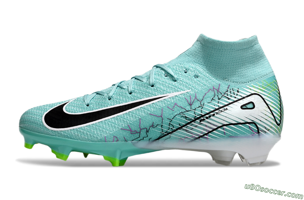 Nike Air Zoom Mercurial Superfly 10 Elite FG Firm Ground Soccer Cleats - Jade/Black/White 2