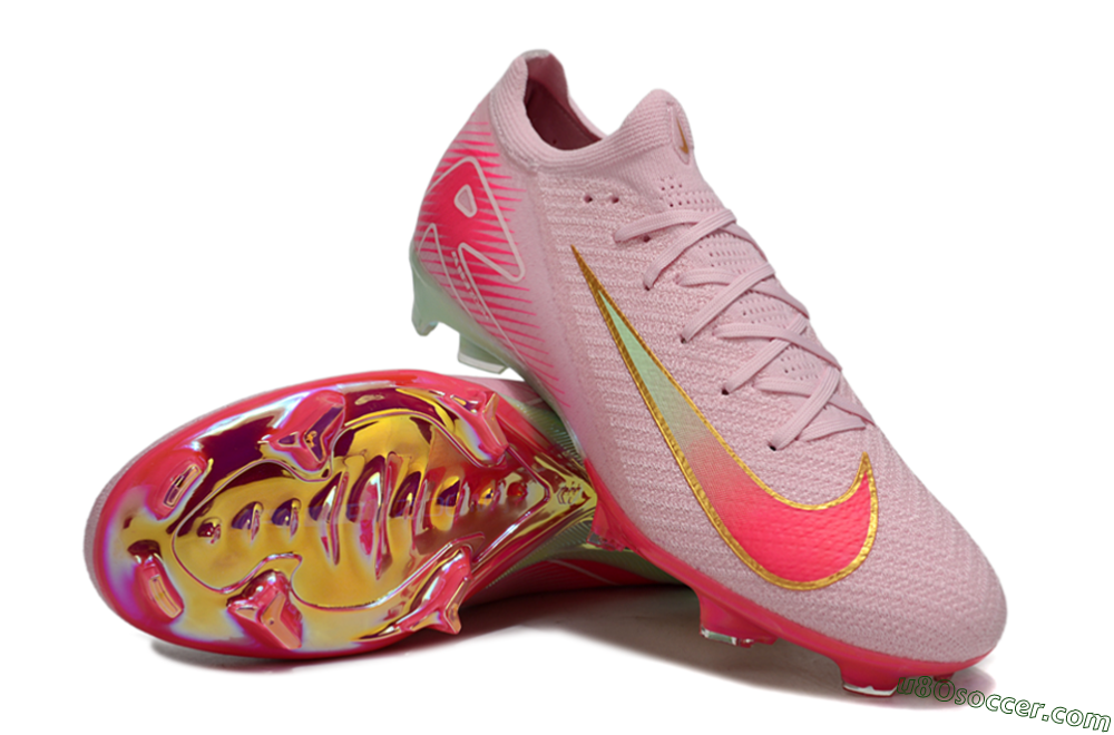 Nike Air Zoom Mercurial Vapor 16 Elite FG Firm Ground Soccer Cleats - Pink/Red/Gold 3