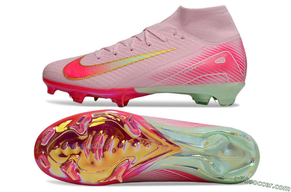 Nike Air Zoom Mercurial Superfly 10 Elite FG Firm Ground Soccer Cleats - White/Red/Gold 0