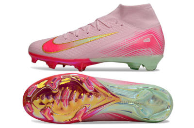 Nike Air Zoom Mercurial Superfly 10 Elite FG Firm Ground Soccer Cleats - White/Red/Gold
