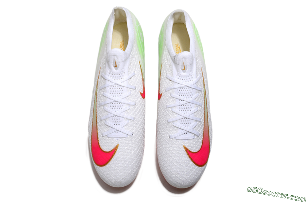 Nike Air Zoom Mercurial Vapor 16 Elite FG Firm Ground Soccer Cleats - White/Red/Gold 4