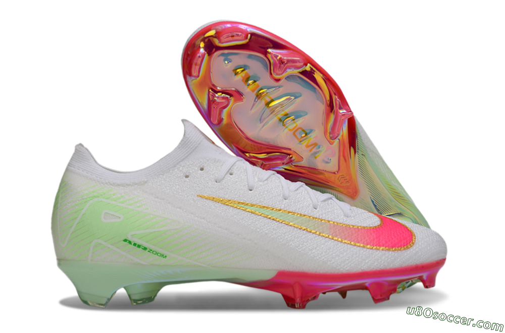 Nike Air Zoom Mercurial Vapor 16 Elite FG Firm Ground Soccer Cleats - White/Red/Gold 1