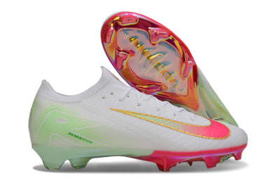Nike Air Zoom Mercurial Vapor 16 Elite FG Firm Ground Soccer Cleats - White/Red/Gold