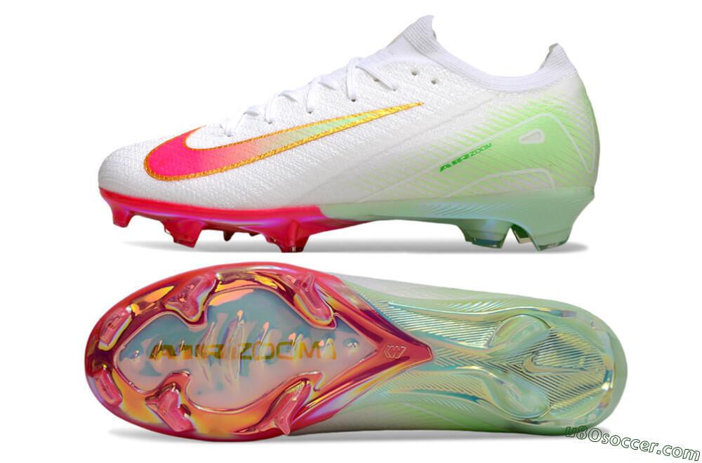 Nike Air Zoom Mercurial Vapor 16 Elite FG Firm Ground Soccer Cleats - White/Red/Gold 0