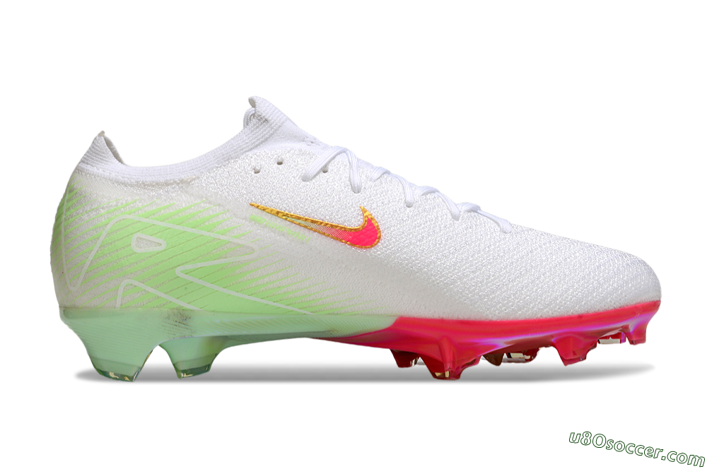 Nike Air Zoom Mercurial Vapor 16 Elite FG Firm Ground Soccer Cleats - White/Red/Gold 7