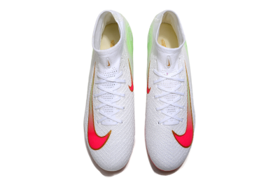 Nike Air Zoom Mercurial Superfly 10 Elite FG Firm Ground Soccer Cleats - White/Red/Gold