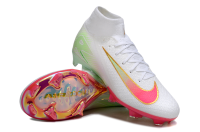 Nike Air Zoom Mercurial Superfly 10 Elite FG Firm Ground Soccer Cleats - White/Red/Gold