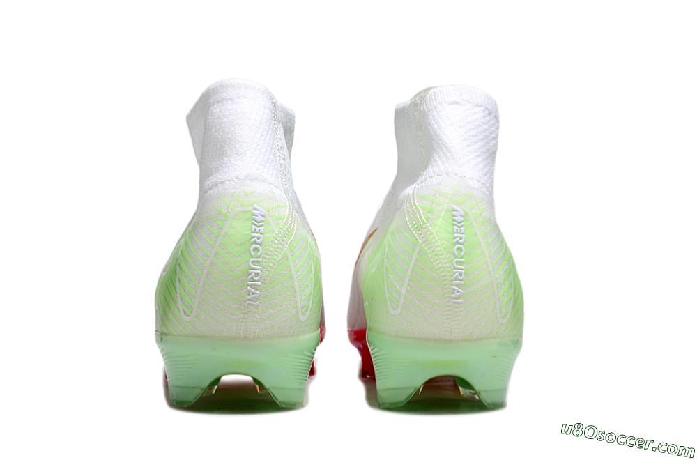 Nike Air Zoom Mercurial Superfly 10 Elite FG Firm Ground Soccer Cleats - White/Red/Gold 5