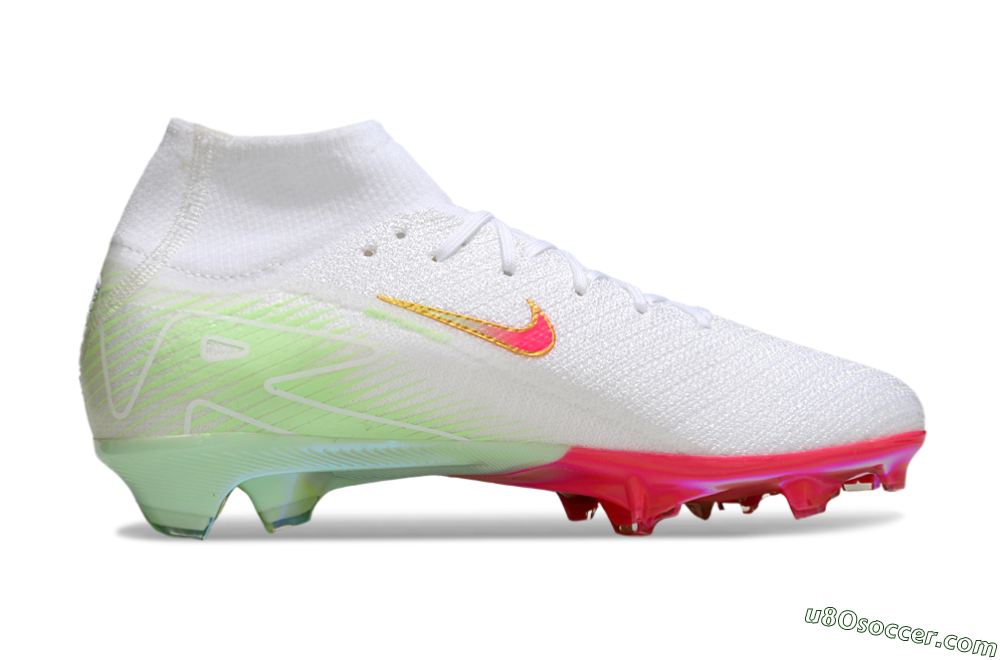 Nike Air Zoom Mercurial Superfly 10 Elite FG Firm Ground Soccer Cleats - White/Red/Gold 7