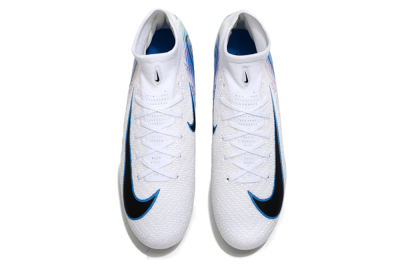 Nike Air Zoom Mercurial Superfly 10 Elite FG Firm Ground Soccer Cleats - White/Blue/Black