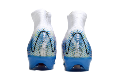 Nike Air Zoom Mercurial Superfly 10 Elite FG Firm Ground Soccer Cleats - White/Blue/Black
