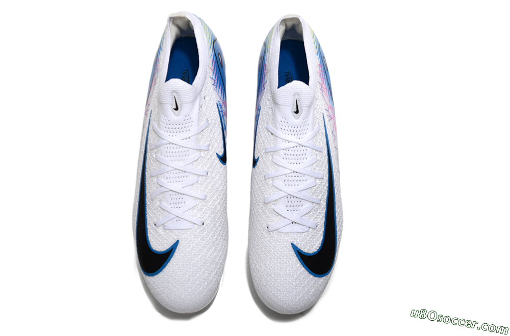 Nike Air Zoom Mercurial Vapor 16 Elite FG Firm Ground Soccer Cleats - White/Black/Blue 4