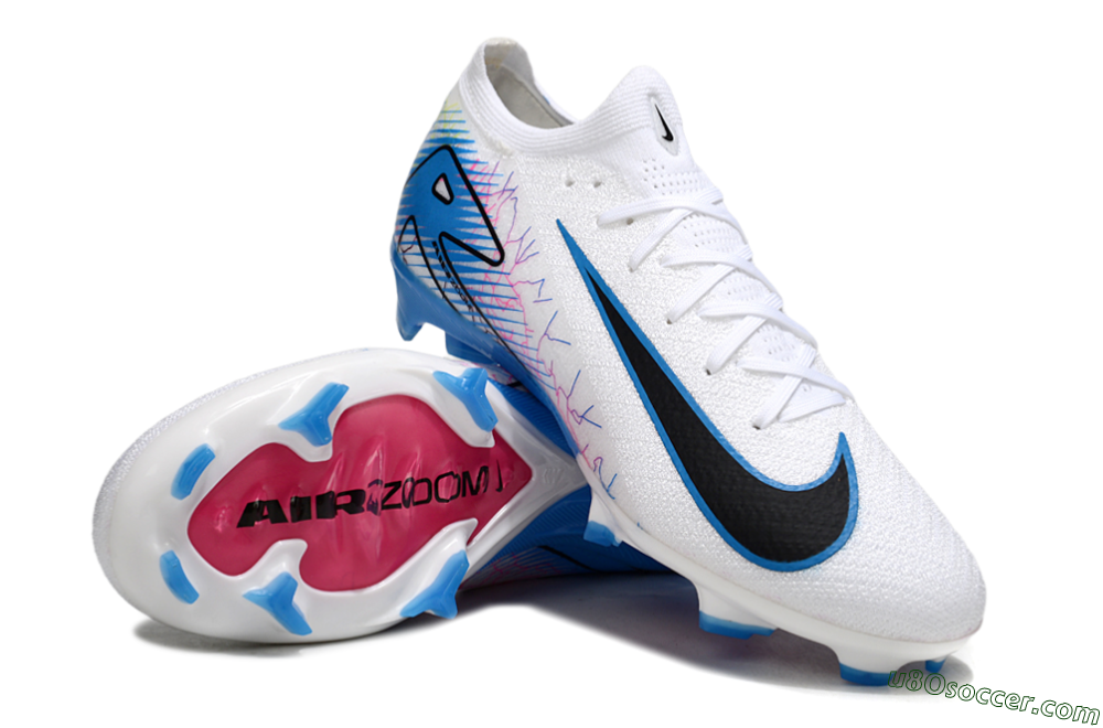 Nike Air Zoom Mercurial Vapor 16 Elite FG Firm Ground Soccer Cleats - White/Black/Blue 3