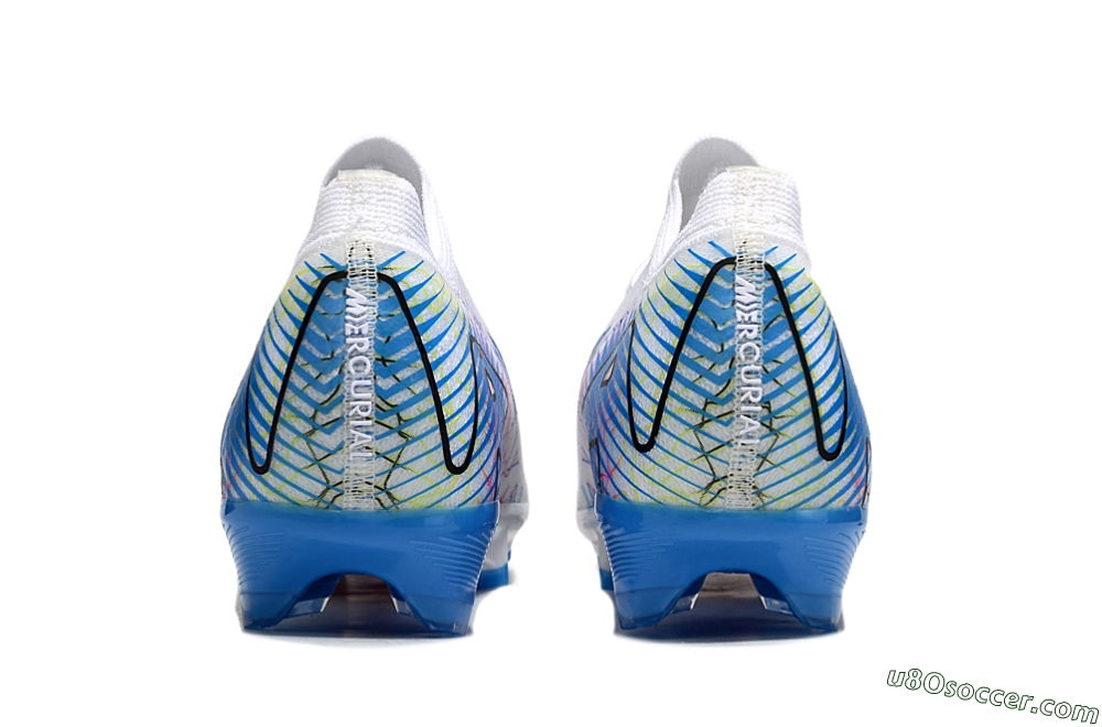Nike Air Zoom Mercurial Vapor 16 Elite FG Firm Ground Soccer Cleats - White/Black/Blue 5