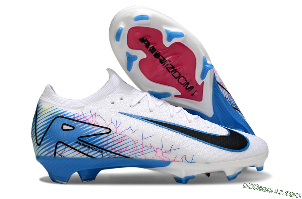 Nike Air Zoom Mercurial Vapor 16 Elite FG Firm Ground Soccer Cleats - White/Black/Blue 1