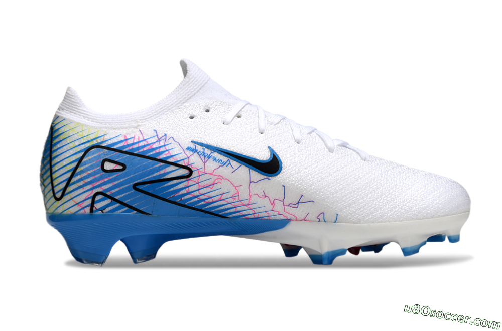 Nike Air Zoom Mercurial Vapor 16 Elite FG Firm Ground Soccer Cleats - White/Black/Blue 7