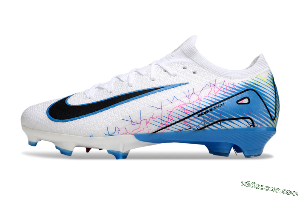 Nike Air Zoom Mercurial Vapor 16 Elite FG Firm Ground Soccer Cleats - White/Black/Blue 2
