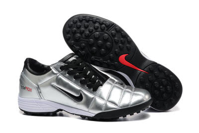 Nike Total 90 III TF Artificial Turf Soccer Shoes - Silver/Black/White