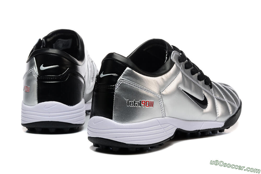 Nike Total 90 III TF Artificial Turf Soccer Shoes - Silver/Black/White 9