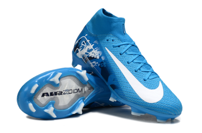 Nike Air Zoom Mercurial Superfly 10 Elite FG Firm Ground Soccer Cleats - Blue/White