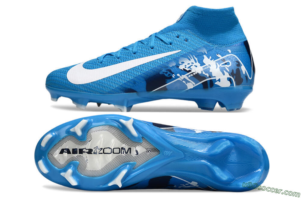 Nike Air Zoom Mercurial Superfly 10 Elite FG Firm Ground Soccer Cleats - Blue/White 0
