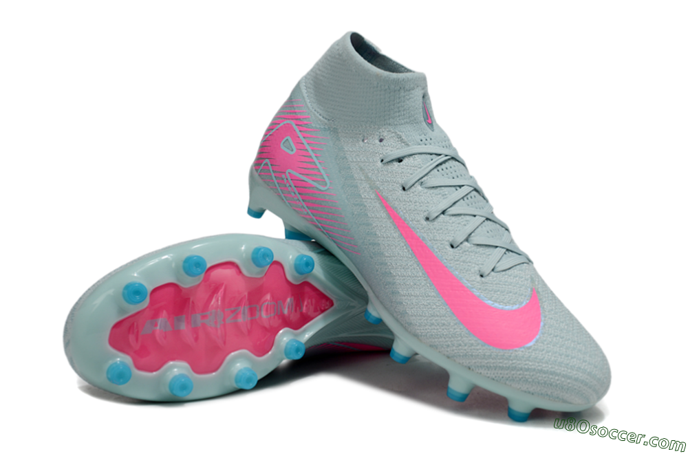 Nike Air Zoom Mercurial Superfly 10 Elite AG Artificial Grass Soccer Cleats - Jade/Pink 3