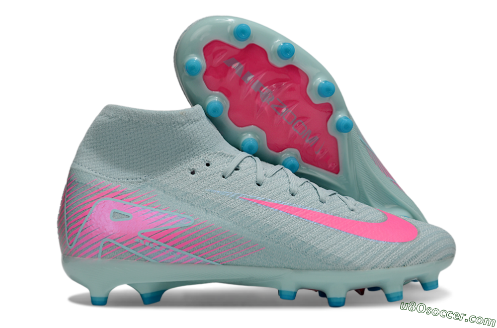 Nike Air Zoom Mercurial Superfly 10 Elite AG Artificial Grass Soccer Cleats - Jade/Pink 1